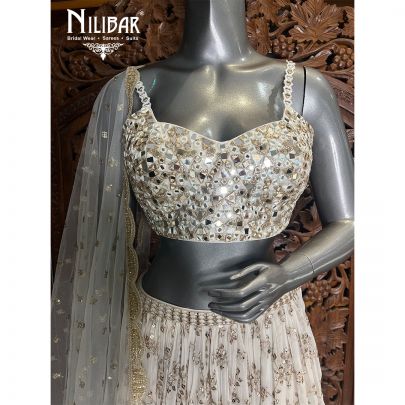 White Georgette Lehenga