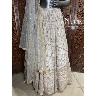 White Georgette Lehenga