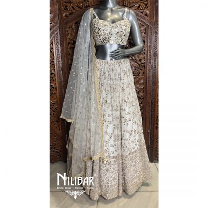 White Georgette Lehenga