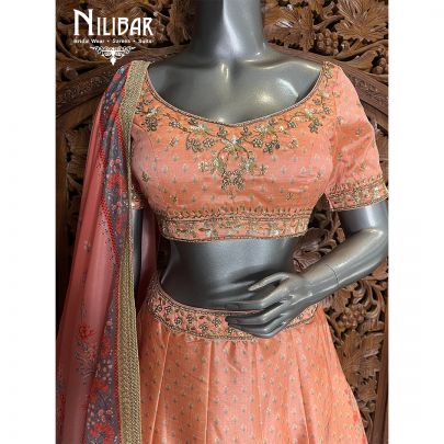 Orange Silk Lehenga