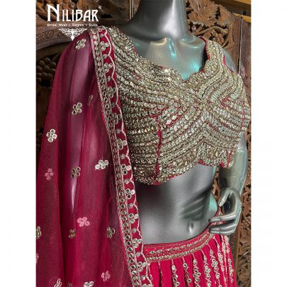 Pink Georgette Lehenga
