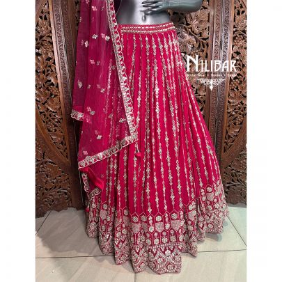 Pink Georgette Lehenga