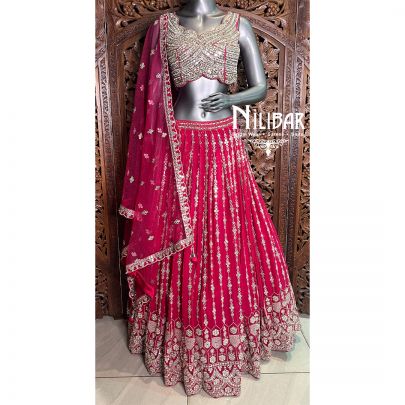 Pink Georgette Lehenga
