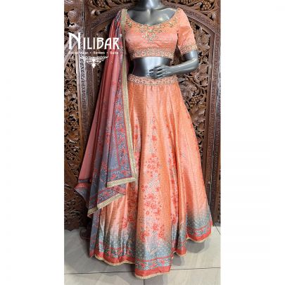 Orange Silk Lehenga