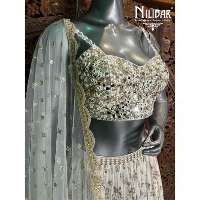 White Georgette Lehenga
