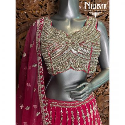 Pink Georgette Lehenga