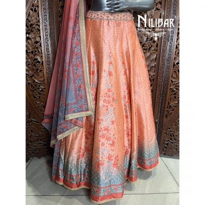 Orange Silk Lehenga