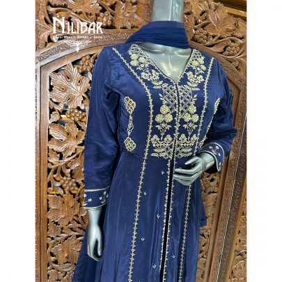 Midnight Blue Crepe Palazzo Suit