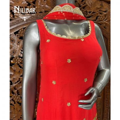 Red Georgette Garara Suit