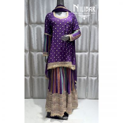 Purple Georgette Garara Suit