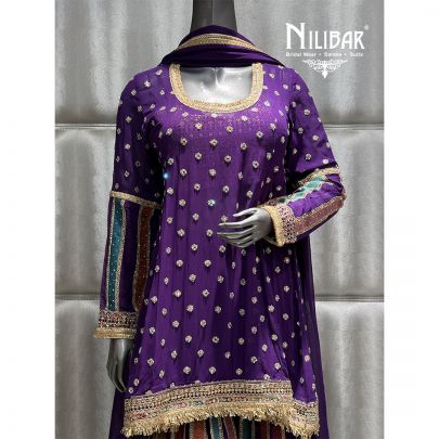 Purple Georgette Garara Suit