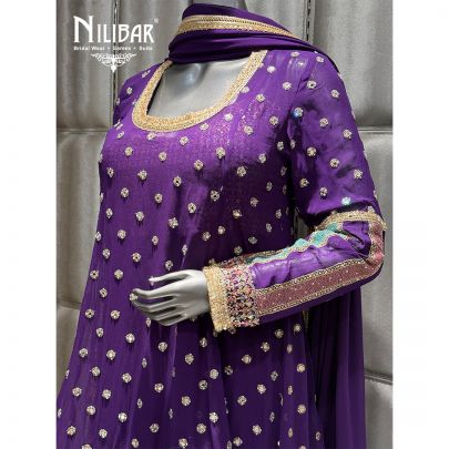 Purple Georgette Garara Suit