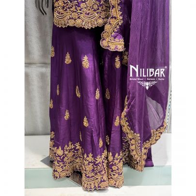 Purple Silk Palazzo Suit