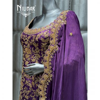 Purple Silk Palazzo Suit