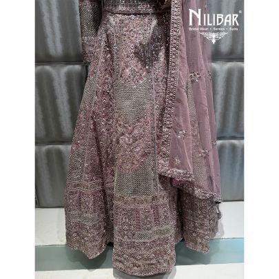 Pink Net Embroidered Lehenga