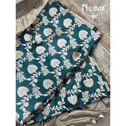 Bottle Green Banarasi Silk Saree