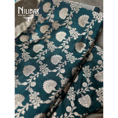 Bottle Green Banarasi Silk Saree