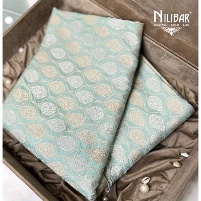 Pastel Blue Banarasi Silk Saree