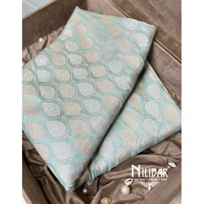 Pastel Blue Banarasi Silk Saree
