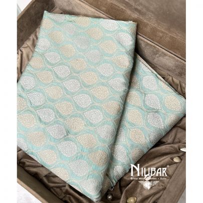 Pastel Blue Banarasi Silk Saree
