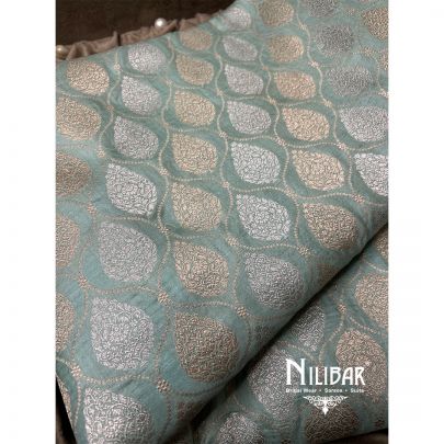 Pastel Blue Banarasi Silk Saree
