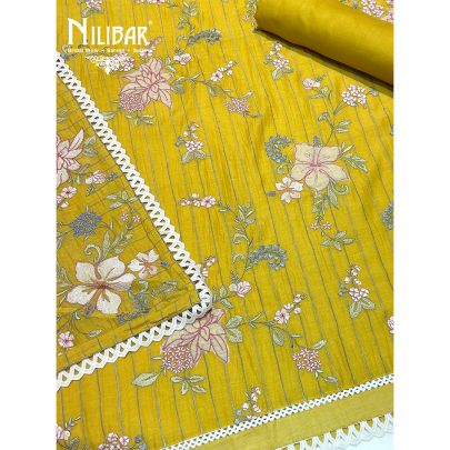 Sunflower Yellow Cotton Unstitched Suit