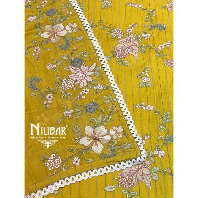 Sunflower Yellow Cotton Unstitched Suit
