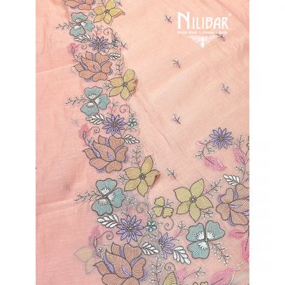 Light Peach Cotton Unstitched Suit