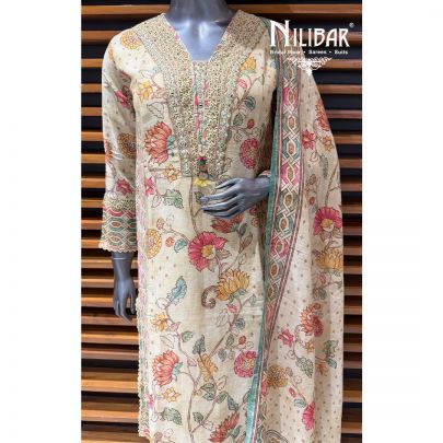 Lemon Cotton Long Shirt Paired With Pants & Dupatta