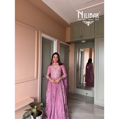 Onion Pink Long Length Anarkali Suit