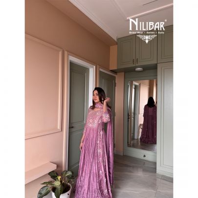 Onion Pink Long Length Anarkali Suit