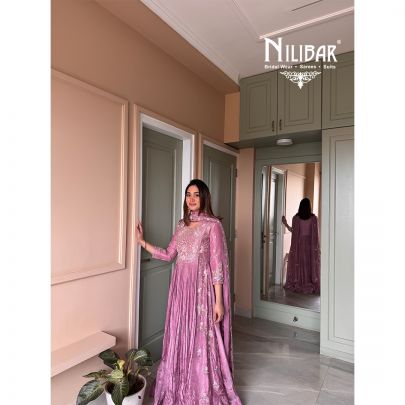 Onion Pink Long Length Anarkali Suit