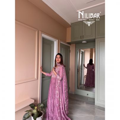 Onion Pink Long Length Anarkali Suit