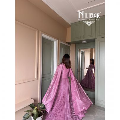 Onion Pink Long Length Anarkali Suit