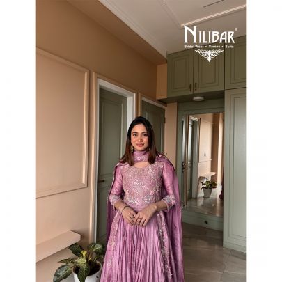 Onion Pink Long Length Anarkali Suit