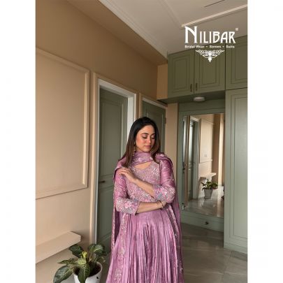 Onion Pink Long Length Anarkali Suit