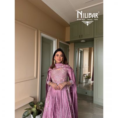 Onion Pink Long Length Anarkali Suit