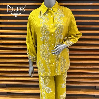 Apple Green Modal Silk Printed Summer Suit