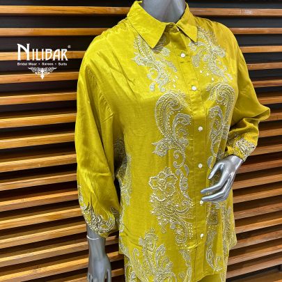 Apple Green Modal Silk Printed Summer Suit