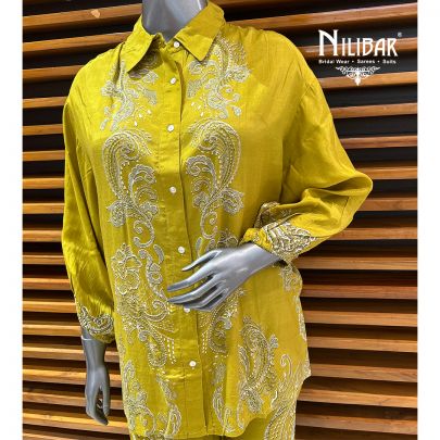 Apple Green Modal Silk Printed Summer Suit