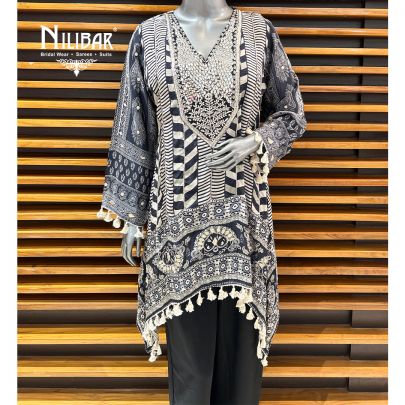 Black & White Modal Printed Summer Suit
