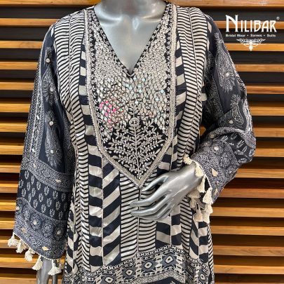 Black & White Modal Printed Summer Suit