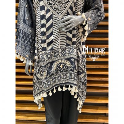 Black & White Modal Printed Summer Suit