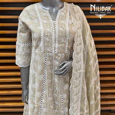 Light Beige Cotton Summer Suit