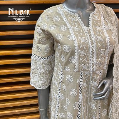 Light Beige Cotton Summer Suit