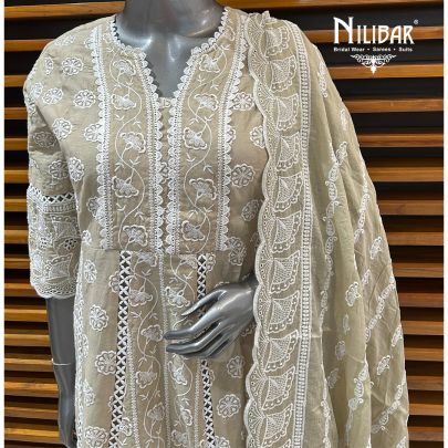 Light Beige Cotton Summer Suit