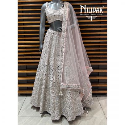 Powder Pink Silk Lehenga