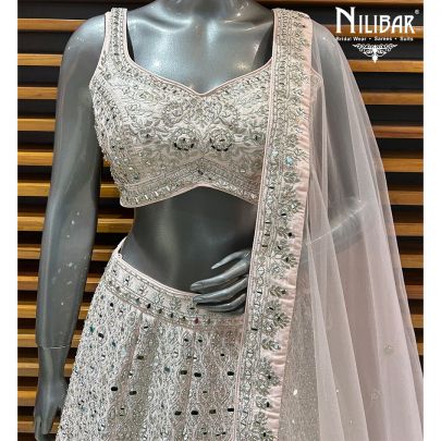 Powder Pink Silk Lehenga