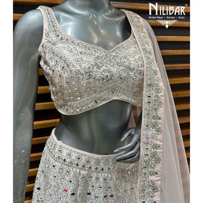 Powder Pink Silk Lehenga
