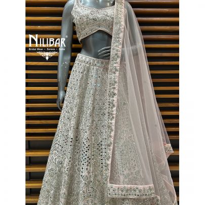 Powder Pink Silk Lehenga